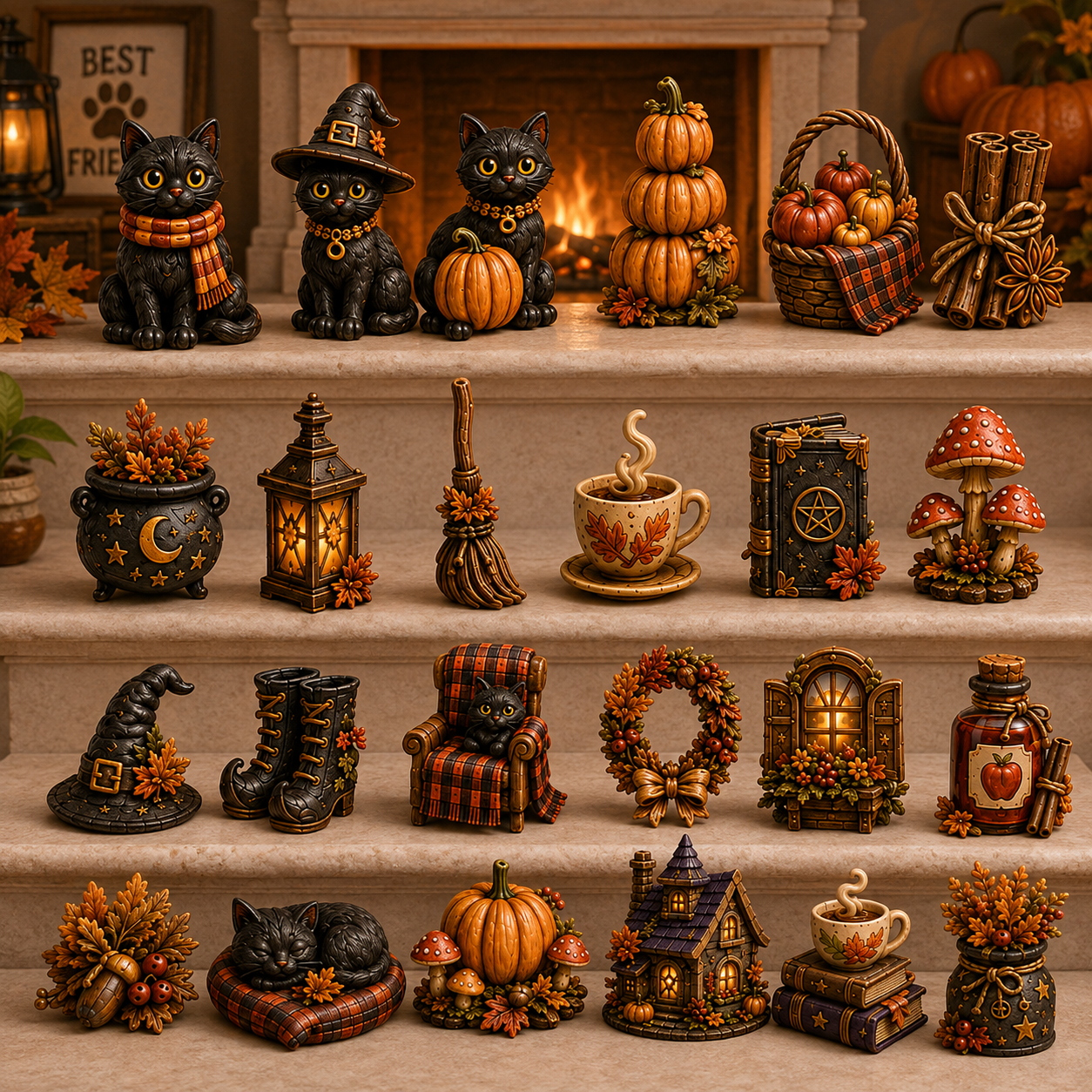 Autumn Witch Cottage Advent Calendar 2026 – 24 Cozy Witchy Miniatures, Black Cat Collectibles & Magical Fall Cottage Surprises