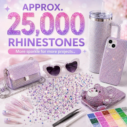 Rhinestone Bedazzling Kit – 40 Colors, Approx. 25K Pieces