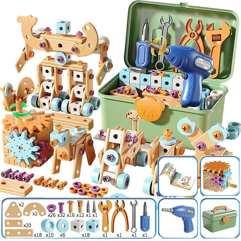 Children's Educational DIY Toy Tool Kit-Build More. Learn More. Play Creatively