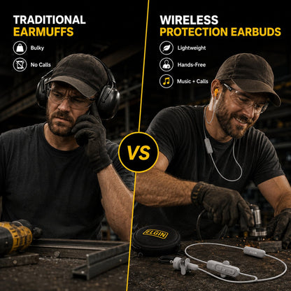 🎧 25dB NRR Wireless Hearing Protection Earbuds – 12+H Battery, Bluetooth & IP65