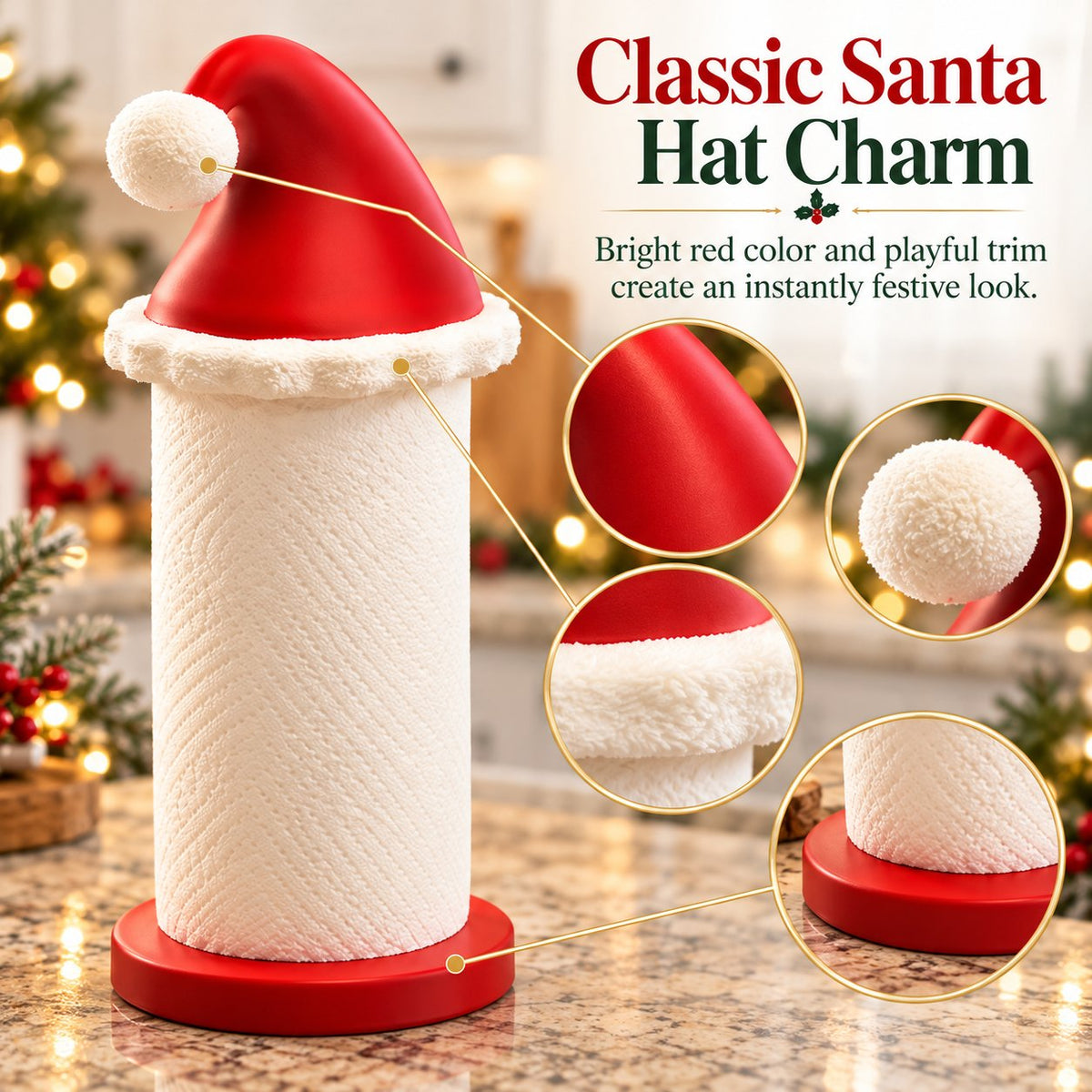 Santa Hat Christmas Paper Towel Holder