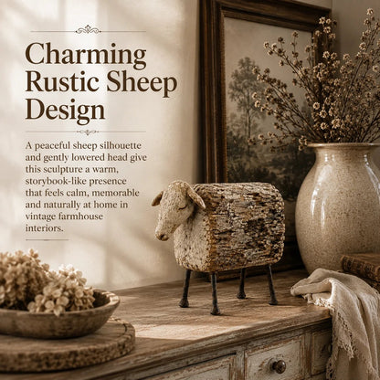 🐑 Vintage Distressed Farm Animal Sculptures – 5 Rustic Styles