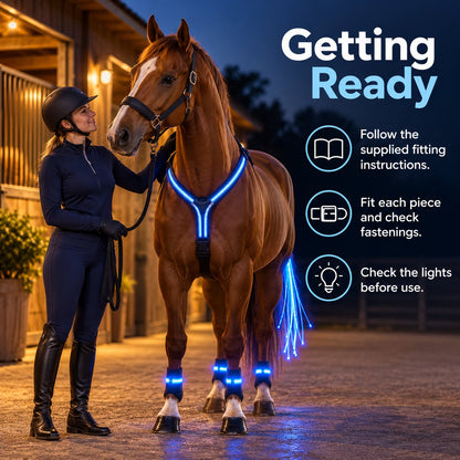 🐴 LED Horse Light Set – Glowing Chest, Leg & Tail Accessories