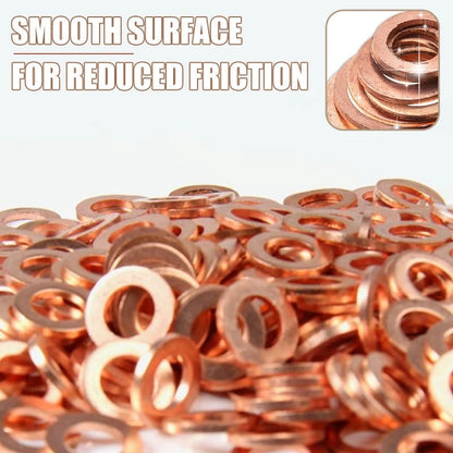 📢📢50% OFF !! ⏰200 PCS Copper Flat Washer Assortment Kit（50% OFF）
