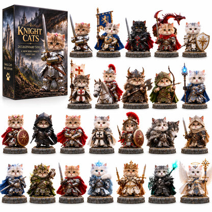 ⚔️🐱 24 Days of Knight Cats Advent Calendar | 24 Fantasy Cat Figures