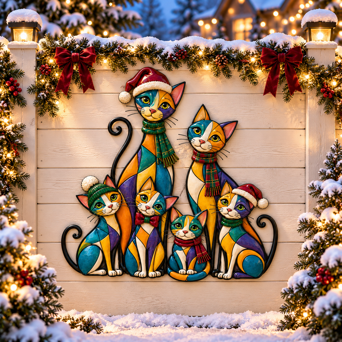 2026 Christmas Dog/Cat Family – A Colorful Holiday Welcome for Dog Lovers