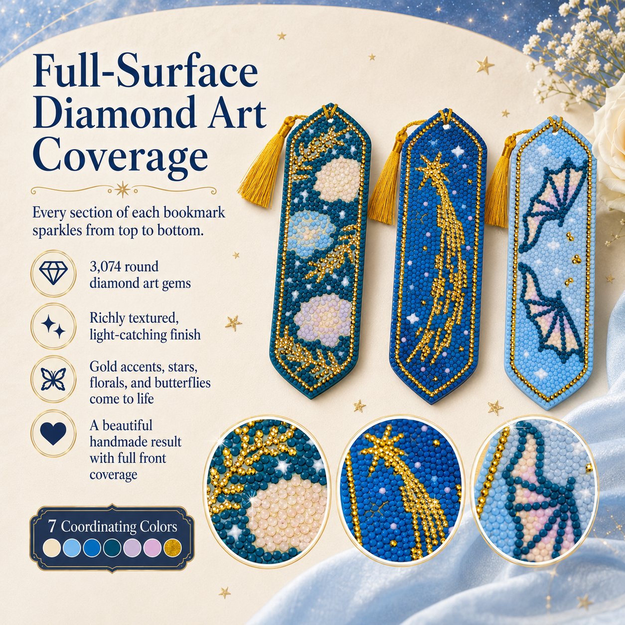 🔥LAST DAY 50% OFF-🌌Starlit Romance Diamond Art Bookmark Kit