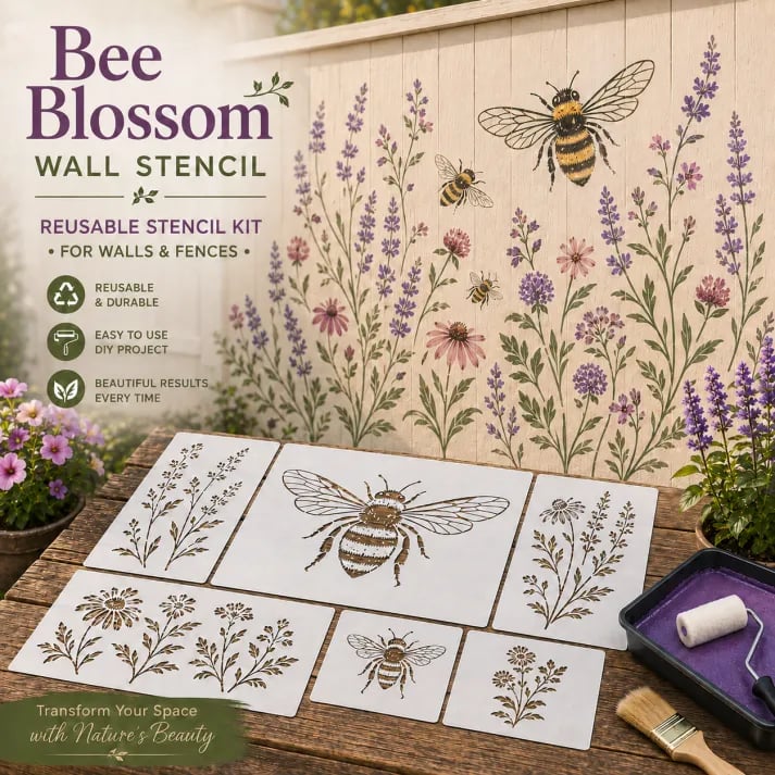 🔥LAST DAY 50% OFF - 🌿 Garden Wall StencilTM – Reusable DIY Kit for Walls, Fences & Patios