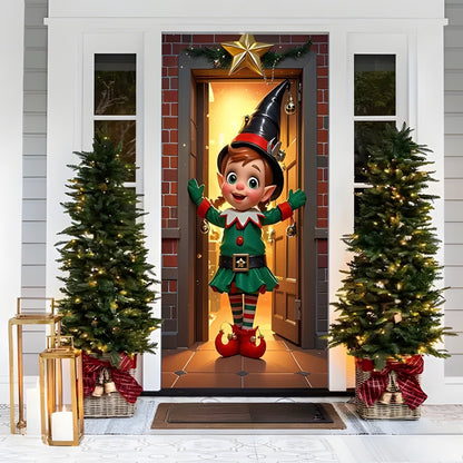⏰LAST DAY 50% OFF 🎅 🚪Santa & Reindeer Christmas Door Cover