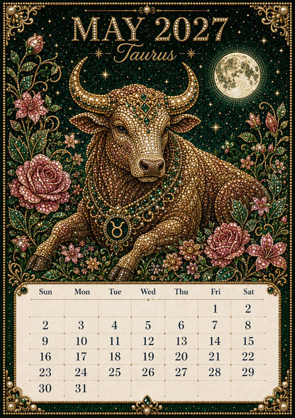 ⏳ Last Day 49% OFF – 🌙 Beginner-Friendly 2027 Twelve Zodiac Bead Art Calendar Kit | Complete Kit with Zodiac Design Base, Decorative Beads & Step-by-Step Guide Included 💕