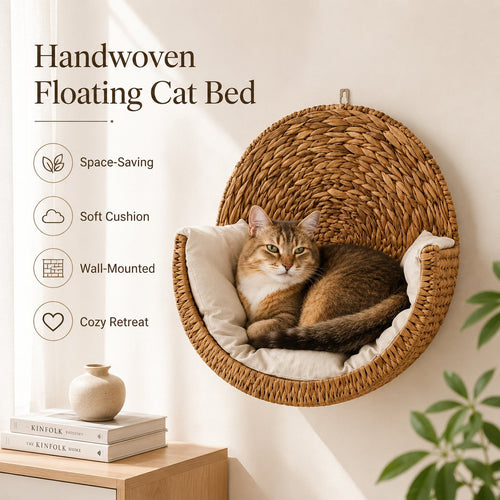 🐱 Purrfectly Cozy Handwoven Hanging Cat Bed