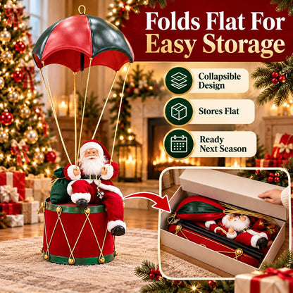 Musical Light-Up Floating Santa Decor ✨Easy Storage & Cordless Glow🎄