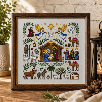 🔥LAST DAY 50% OFF - ✝️🧵Nativity Cross Stitch Kit