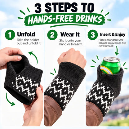 🍻 Hands-Free Game Day Drink Holder | Soft Knit Wearable Can Holder for Tailgates, BBQs & Parties 🏈