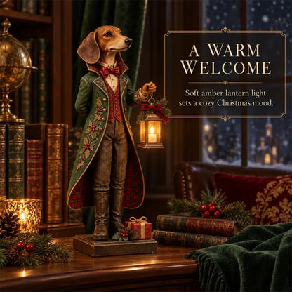 🐕🎄 Christmas Dachshund Lantern Ornament | Victorian Butler Decor