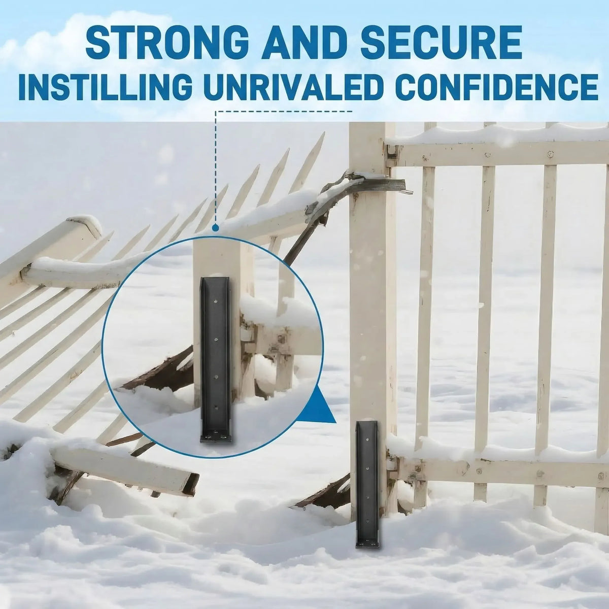Heavy-Duty H-Shaped Fence Post Repair Kit