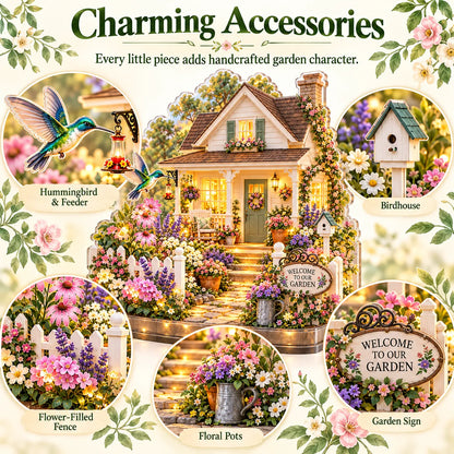 🌷DIY Layered Acrylic Garden Cottage Kit with LED Lights✨