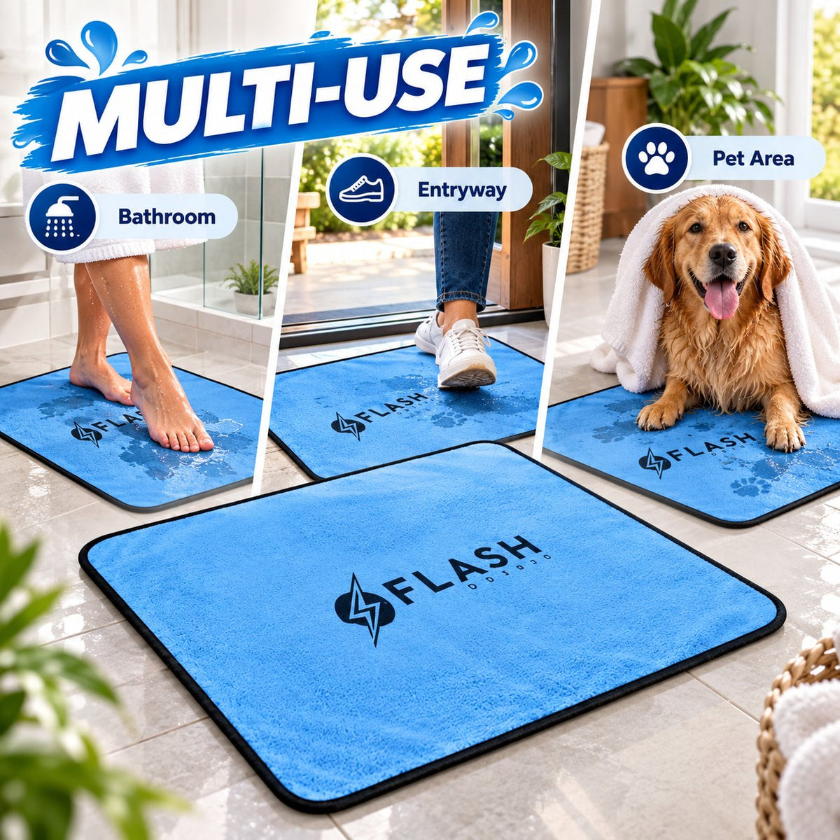 🛁 Super Absorbent Quick-Dry Floor Mat