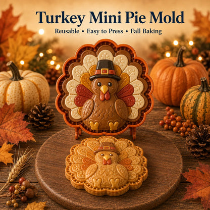 ⏳ Last Day 49% OFF – 🍂 8-Design Fall Mini Pie Mold Collection | Reusable Embossed Molds for Shaping Detailed Owl, Fox, Turkey, Pumpkin, Acorn & More 🥧✨
