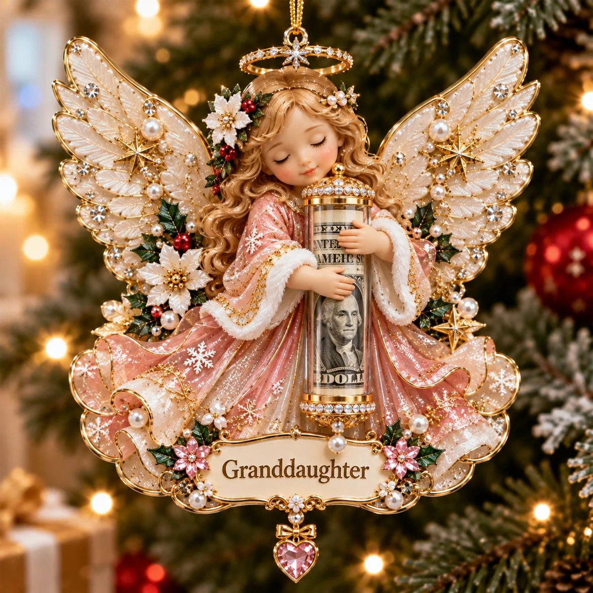 3D Angel Christmas Cash Gift Ornament – 6 Keepsake Designs