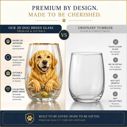 🐶 3D Dog Breed Glass Collection