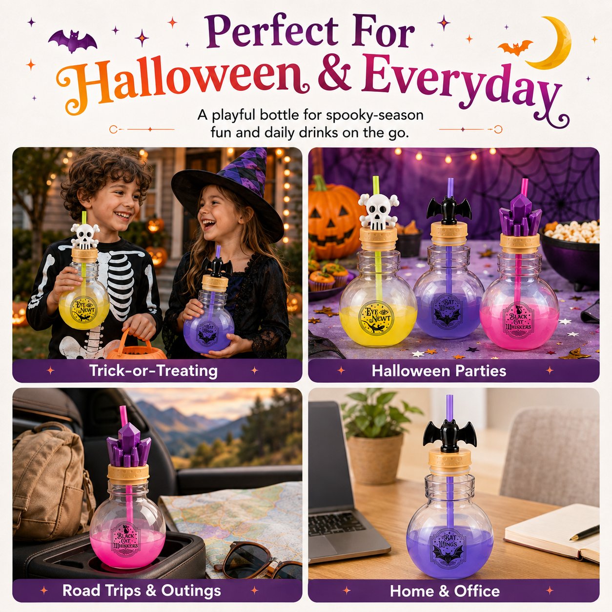 🧪 30 oz Halloween Potion Bottle – Sip Your Favorite Drink in Spooky Style