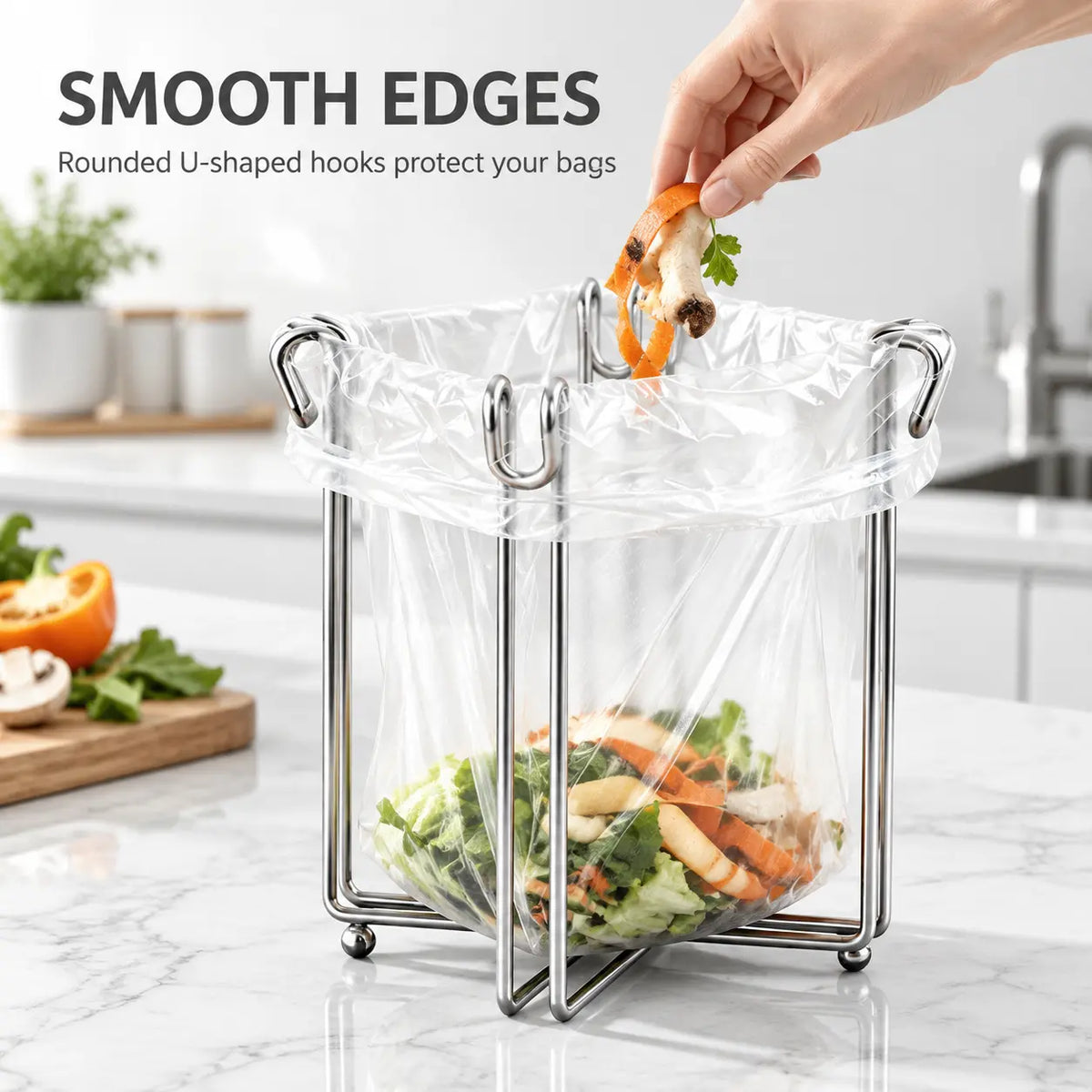 Easy to Disposal, Just Hook the Trash Bag, Foldable 304 Stainless Steel Trash Bag Holder🗑️ - image 4