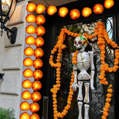 🔥Last Day 49% OFF -🏵️💀 Mexican Marigold Flower String Lights | 💕Death is not the end of life, forgetting is