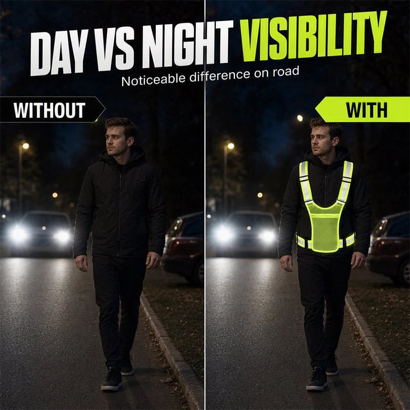 High-Visibility Reflective Vest – Adjustable Running & Work Gear