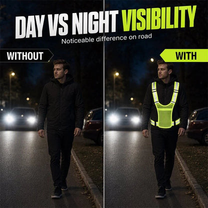 High-Visibility Reflective Vest – Adjustable Running & Work Gear
