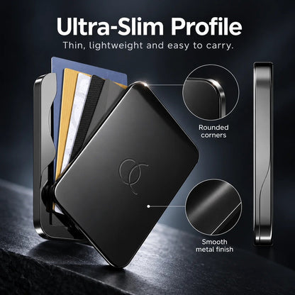 🧲 Slim Magnetic Metal Wallet | Quick-Access Card Holder