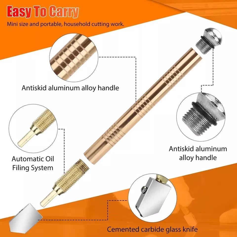 ⭐Premium Carbide Glass Cutter | Clean & Precise Glass Cutting Tool