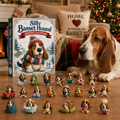 Silly Basset Hound Advent Calendar 2026 - 24-Day Festive Countdown