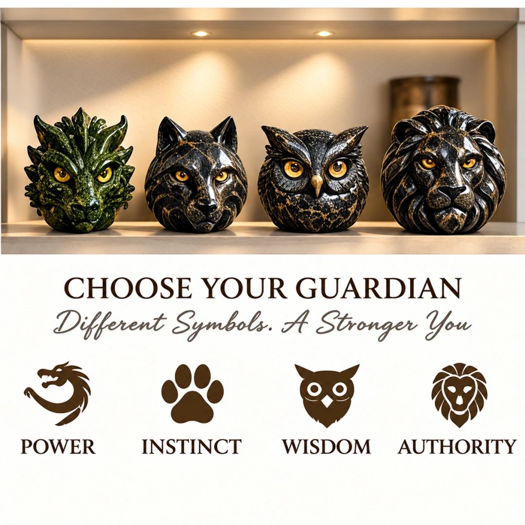 Guardian Animal Stone Sculpture – Owl, Dragon, Lion & Wolf Décor