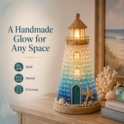 ⏳ Last Day 49% OFF – 🌊 Beginner-Friendly DIY Lighted Sea Glass-Style Lighthouse Kit Collection | Complete Kit with Sea Glass-Style Pieces, LED Lights & Step-by-Step Guide Included 💕