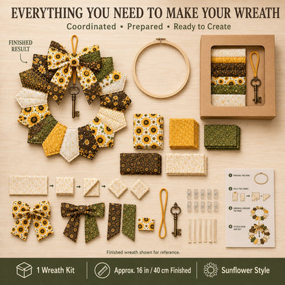 ⏳ Last Day 49% OFF – 🌿 Beginner-Friendly DIY Seasonal Patchwork Wreath Kit Collection | Complete Kit with Coordinated Fabrics, Wreath Materials & Step-by-Step Guide Included 💕