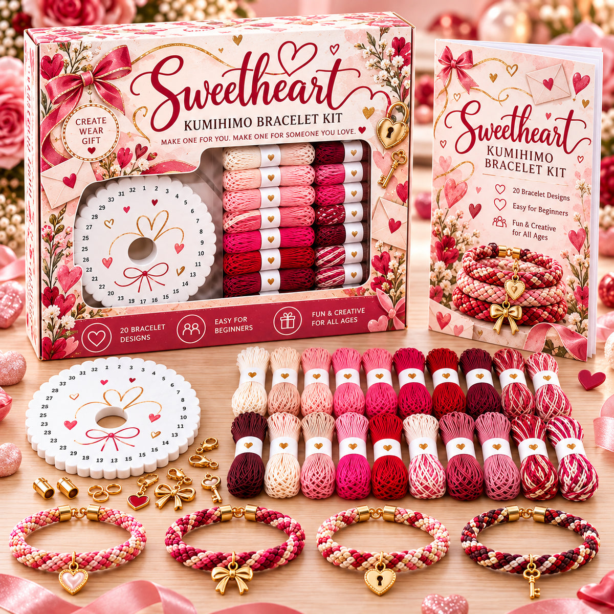 🔥50% Off Last Day - BUY 3 GET 1 FREE🌸Cottage Garden Kumihimo Bracelet Making Kit – DIY Braided Friendship Bracelets & Creative Gift Set