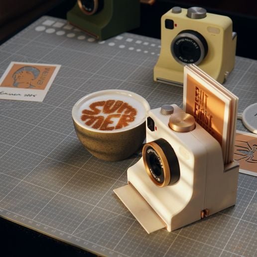 3D Printed Latte Art Camera | One-Touch Coffee Stencil Printer Kit