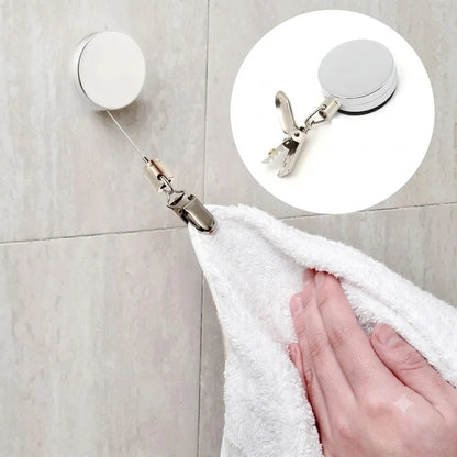 Retractable Towel Holder Clips – No-Drill Self-Adhesive Hangers