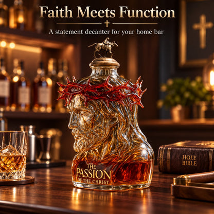 ✝️ Crown of Thorns Sculpted Glass Decanter – Faith Keepsake