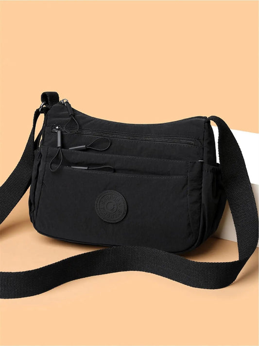 👜 Women Solid Color Crossbody Bag ✨ Multi-Pocket Zipper Fashion Daily Bag
