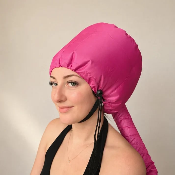 💜 Hands-Free Hair Dryer Bonnet – Adjustable Universal-Fit Hose, Low-Heat Drying for Safer, Comfortable Hair Care