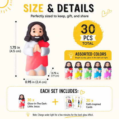 ✝️ Glow-in-the-Dark Little Jesus Mini Figure Collection | Colorful Faith-Inspired Keepsakes with Message Cards for Gifting, Sharing & Everyday Encouragement ✨