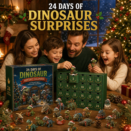24 Days of Dinosaur Christmas Advent Calendar – 24 Collectible Dino Figurines & Holiday Surprises
