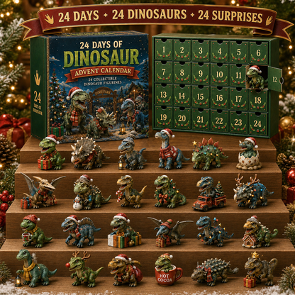 24 Days of Dinosaur Christmas Advent Calendar – 24 Collectible Dino Figurines & Holiday Surprises