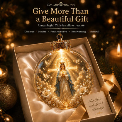 ⏳ Last Day 49% OFF – ✝️ Illuminated 3D Christian Faith Ornament Collection | Clear Globe with Sacred Figures, Warm Golden Glow & 8 Meaningful Designs ✨