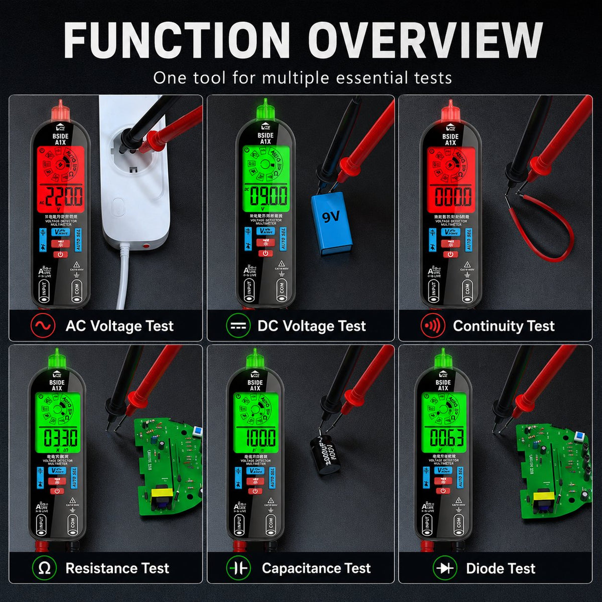 Smart Pen Multimeter with Auto Detection & Color Alerts