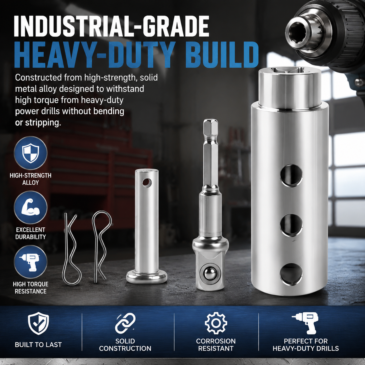 🛠️⚡ Trailer Jack Drill Bit Adapter - Compatible with 1-inch Drive Shaft