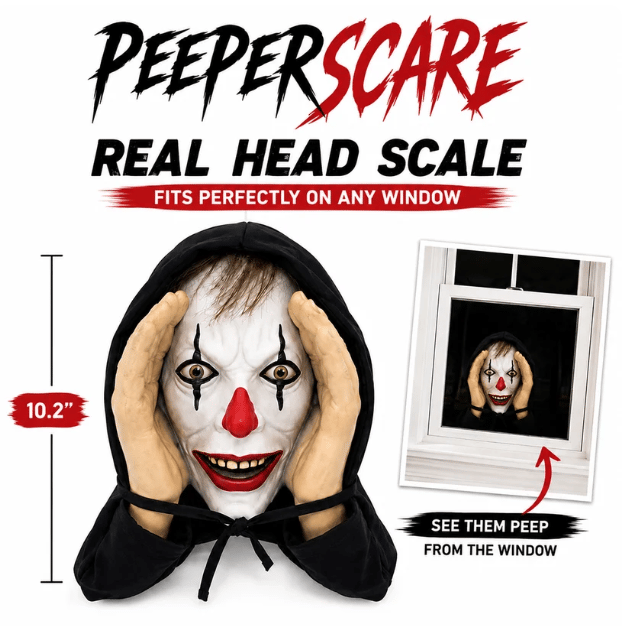 👀 'Stranger' Peeper – Creepy Halloween Window & Doorway Prank Decoration 🎃