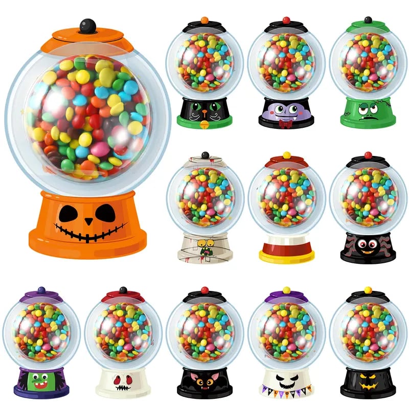 🎃🍬30 PCS Halloween Candy Card Kit with Clear Candy Holders & Adhesive Stickers – DIY Trick or Treat Party Favors